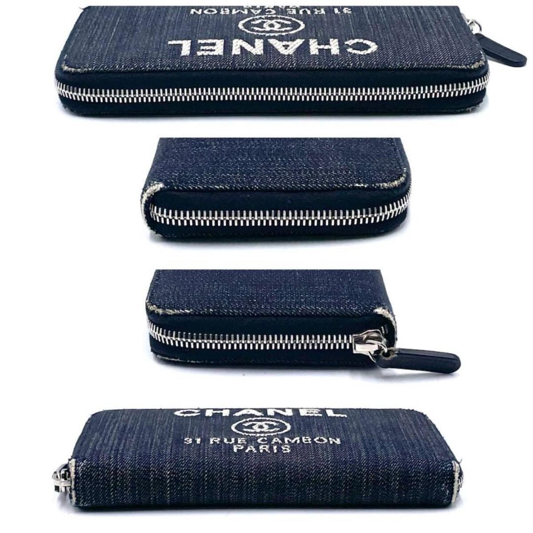 美品● シャネル 長財布 ラウンドファスナー ドーヴィル デニム 付属品有