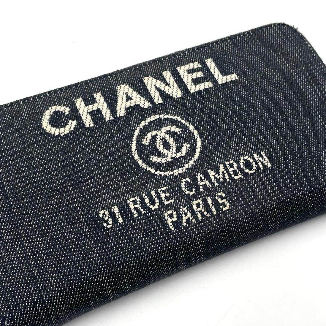 美品● シャネル 長財布 ラウンドファスナー ドーヴィル デニム 付属品有