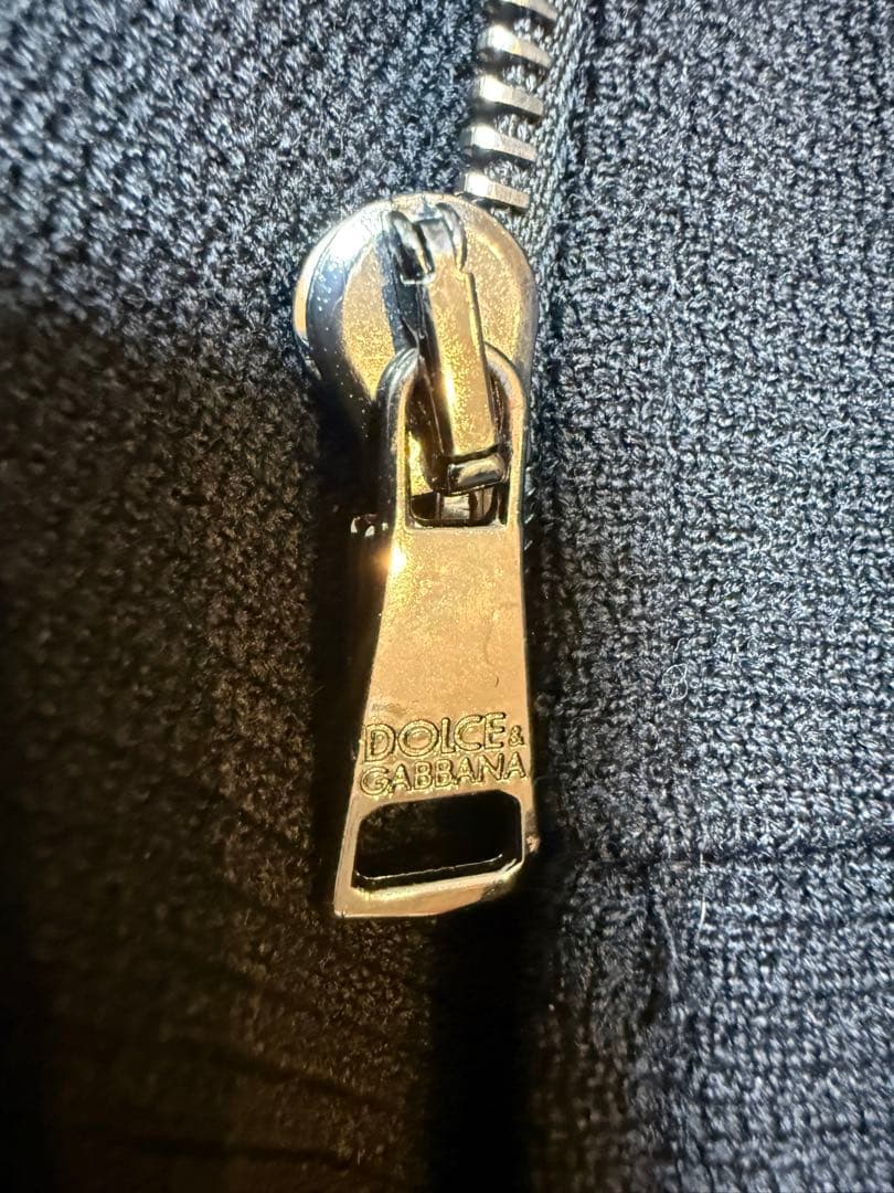 Dolce & Gabbana ファー付き黒ウールジャケット