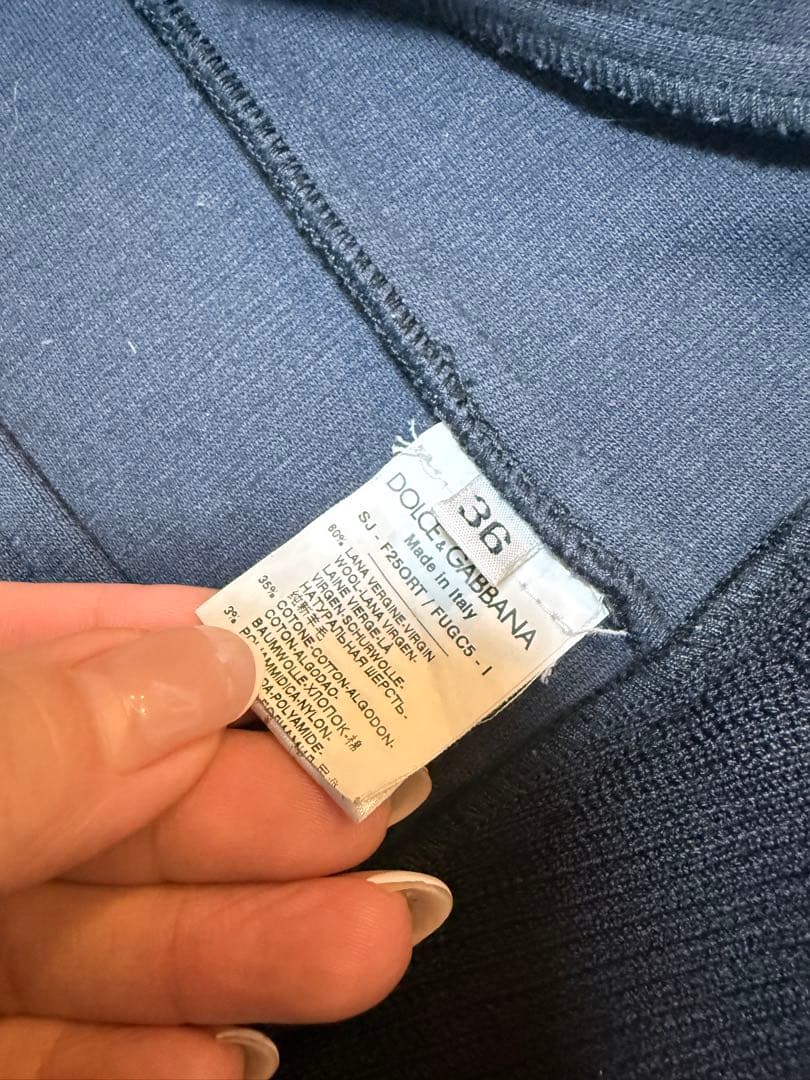 Dolce & Gabbana ファー付き黒ウールジャケット