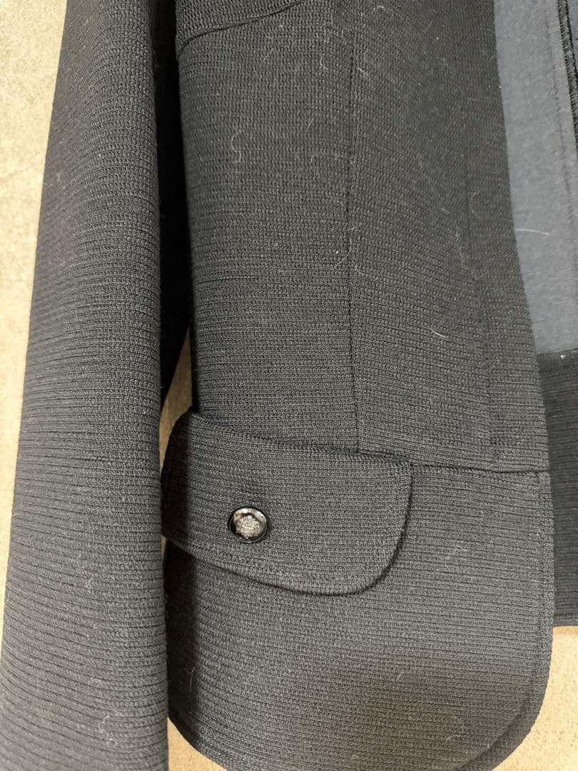 Dolce & Gabbana ファー付き黒ウールジャケット