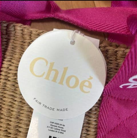 新品Chloé x Mifuko かごバッグ C20045 ベージュ/ピンク