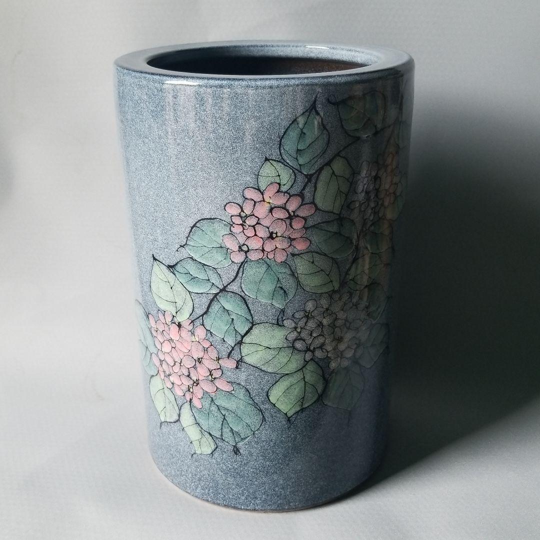 信楽焼傘立て 大容量❗ 天目太花絵 高さ４７cm