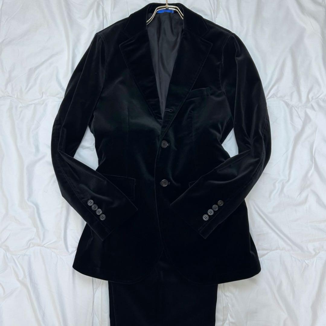 美品 PaulSmith ポールスミス 光沢 ベロア スーツ セットアップ M