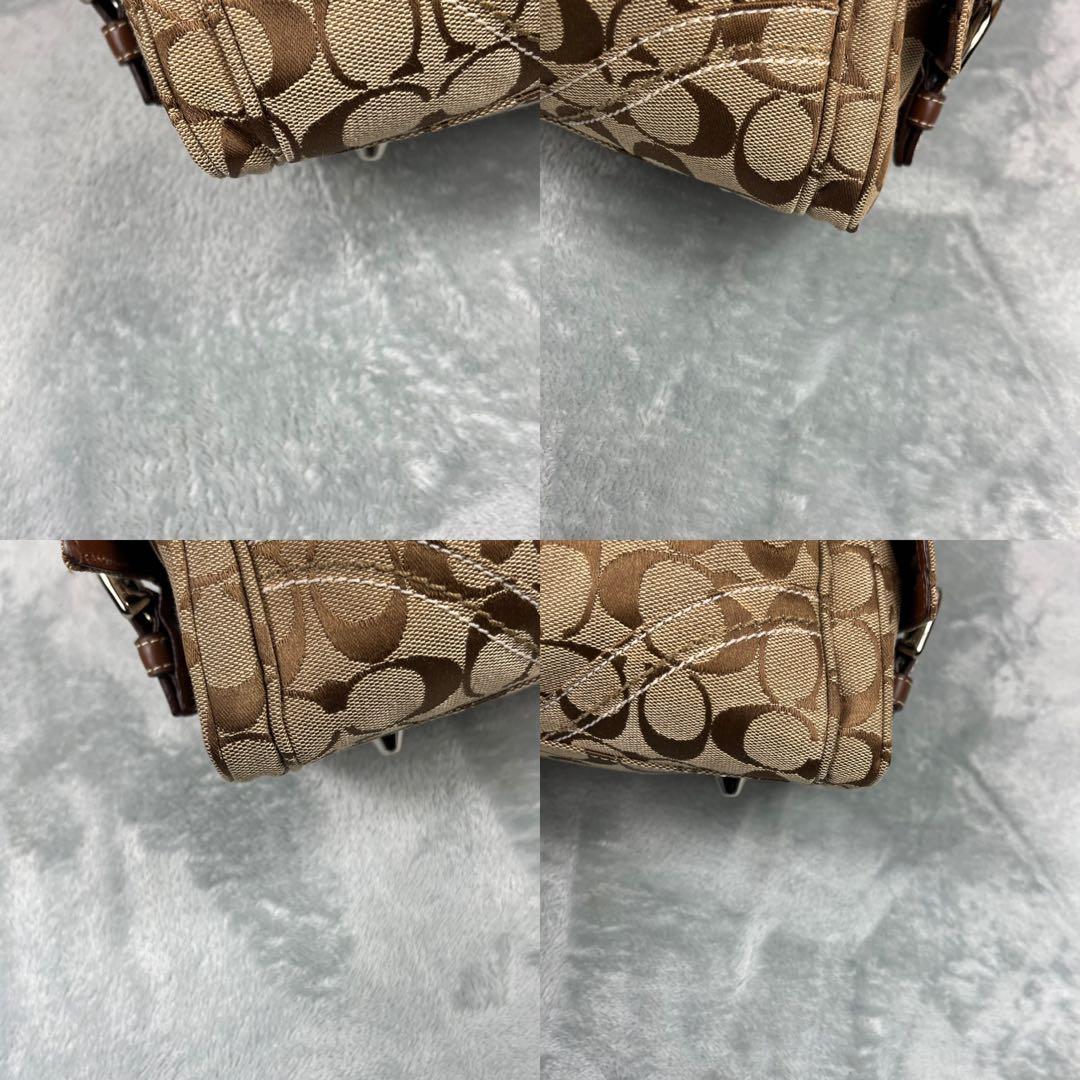 バッグ Coach Signature Satchel Canvas Bag