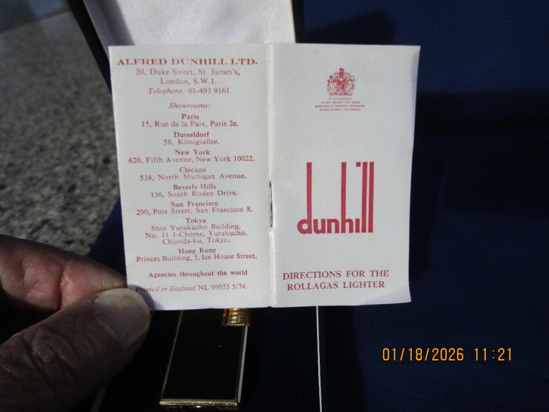 ダンヒル　ガスライター　箱・説明書あり　発火未確認　程度は良さそうです。