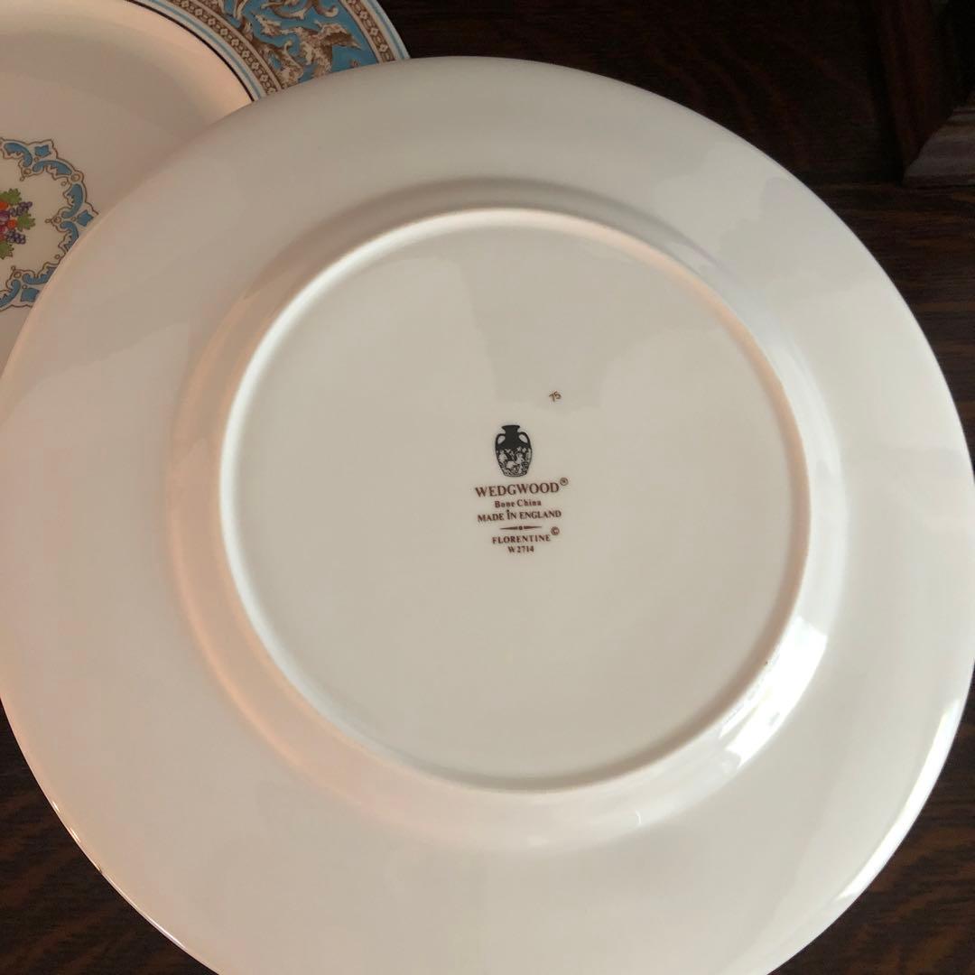 ウェッジウッド　黒壺印フロレンティンターコイズ　ウェッジウッドディナープレート