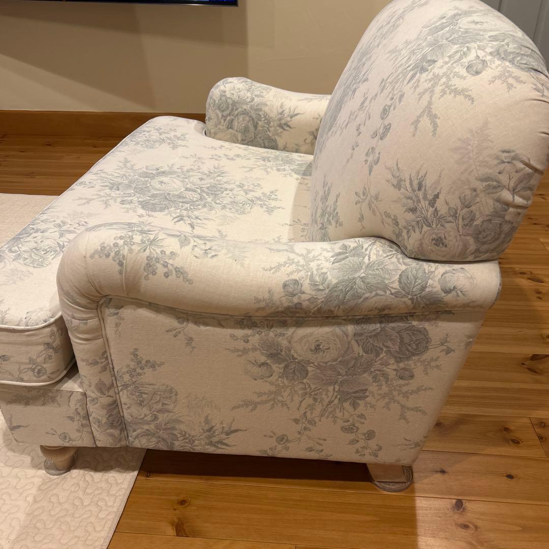 コロニアルチェック　S2ソファ　1.5シーター　Roses Blue