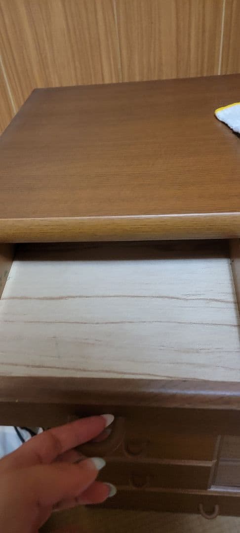 即購入OK ブラウン木製ラック 5引き出し付き